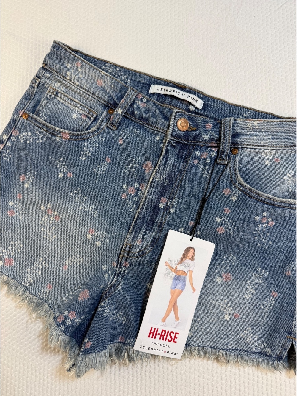 Celebrity Pink The Doll Shorts 11/30 Floral High Rise Denim Cutoff NWT Boho